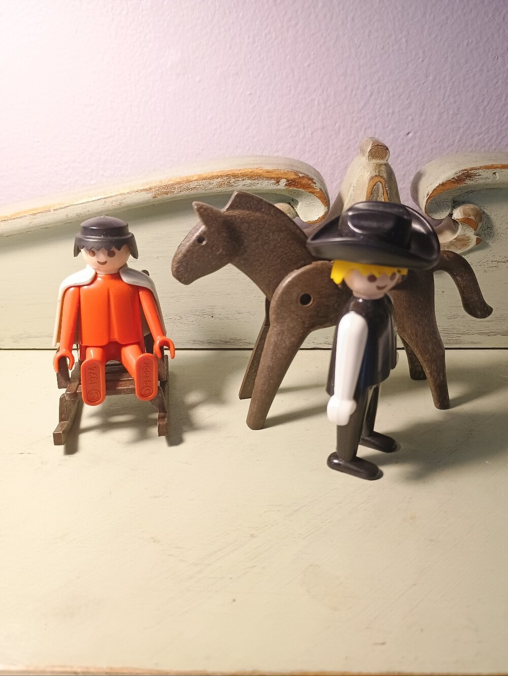 Vintage 1974 Playmobil Cowboy Sheriff Figure W/ Horse & Accessories Geobra
